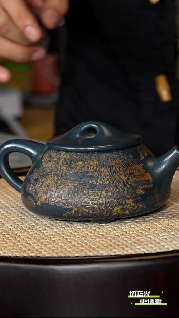 茶壶紫砂宜兴紫砂 zxj  燕尾青 景舟石瓢 300cc