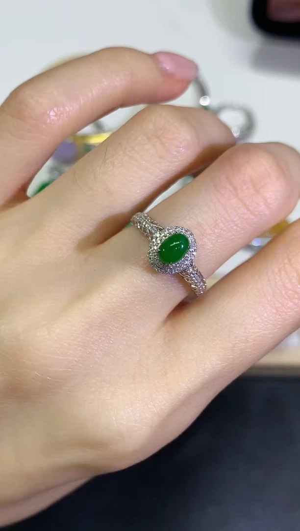 【闪购商品】定制翡翠18K金镶嵌4团购多样性发货