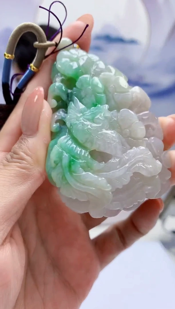 定制翡翠未镶嵌5060MM-毛货挂件77