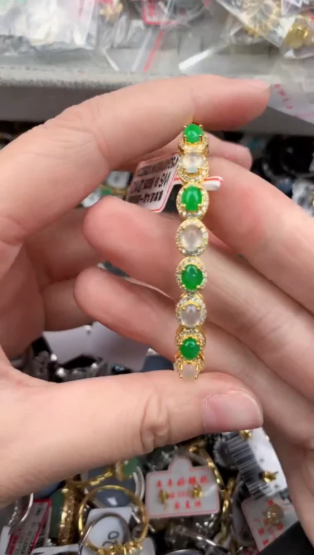 银S925镶嵌戒指翡翠12            1