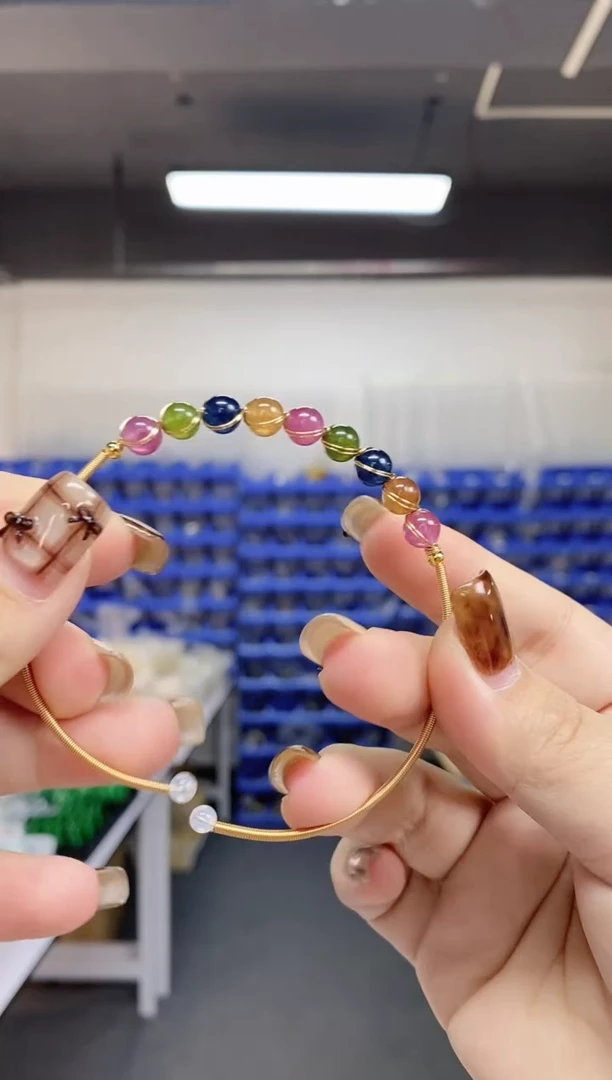 【闪购商品】碧玺手串未镶嵌多样性发其一颜色微差