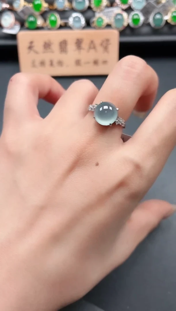 银S925镶嵌戒指翡翠111