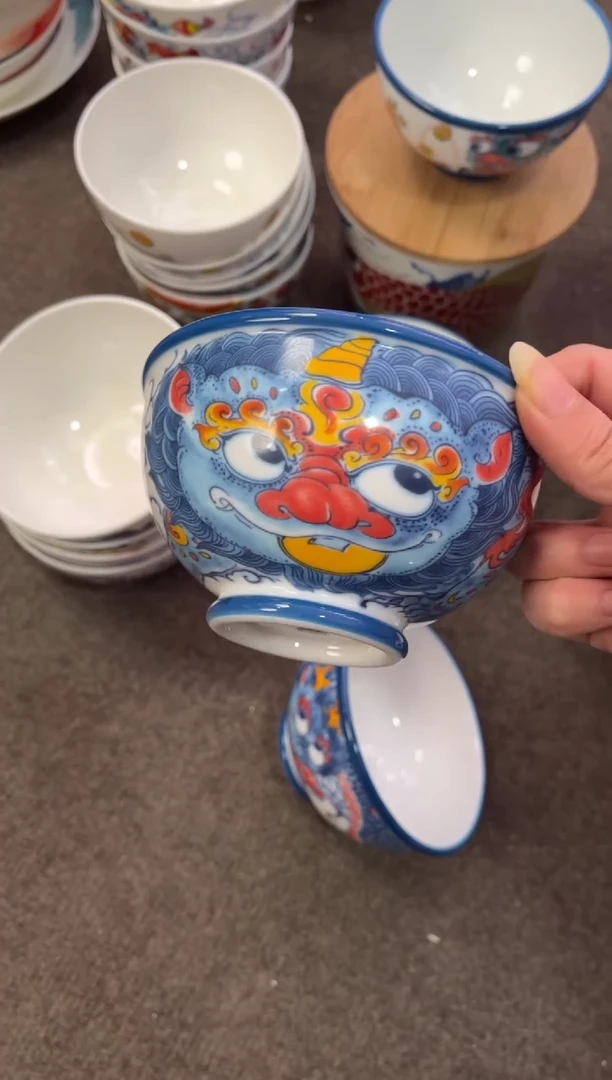 拙明院（微瑕价格）蓝边米饭碗