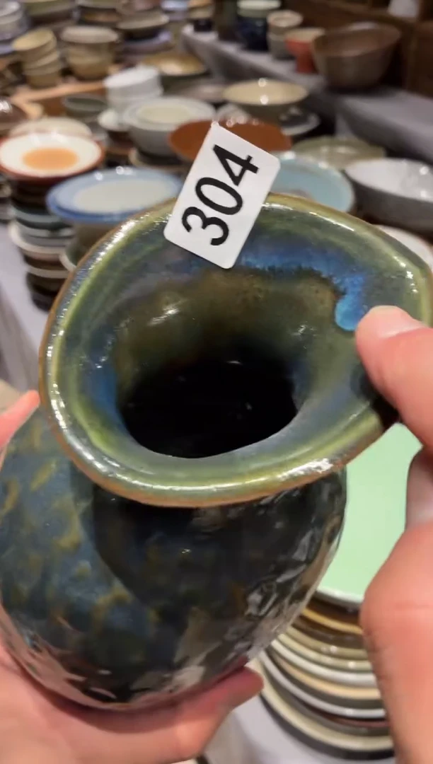 瓷片坦**饰304手工手作花器1个
