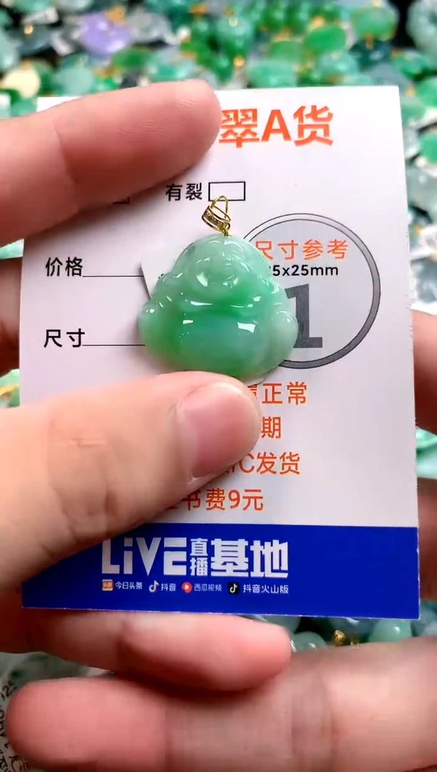 颈饰18K金镶嵌翡翠0835254689