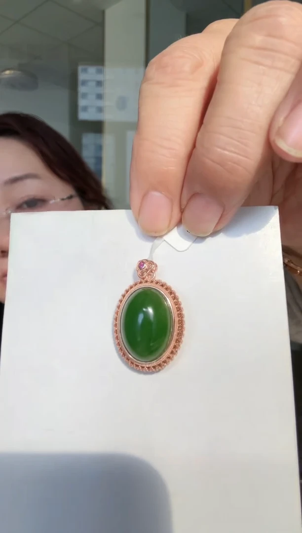 【闪购商品】和田玉吊坠银S925镶嵌吊坠