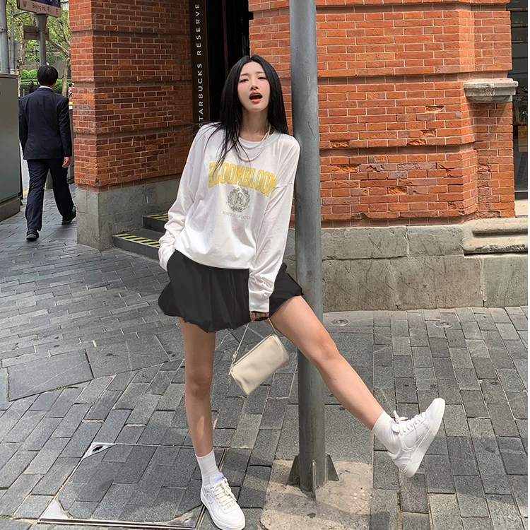 左边女装轻薄微透字母T恤宽松长袖防晒衫