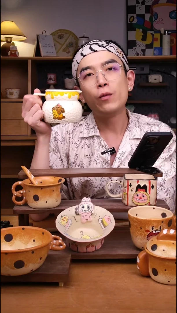 杯子景德镇可爱设计师款陶瓷