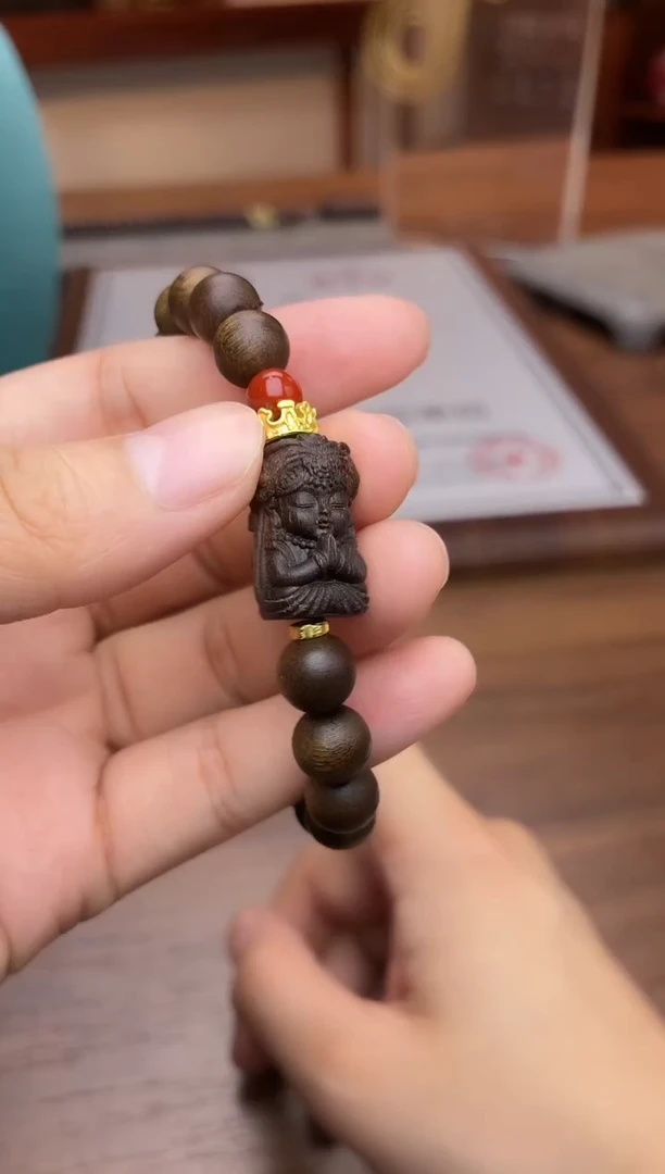 沉香手串沉香【非遗】聚财扎基天然白棋树心料08