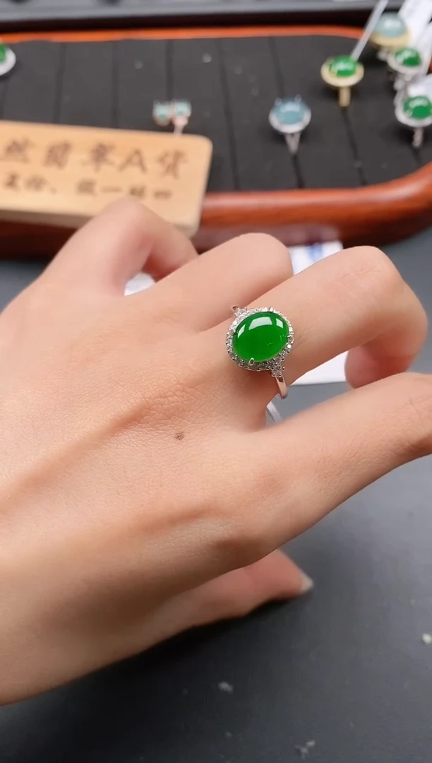 银S925镶嵌戒指翡翠11111