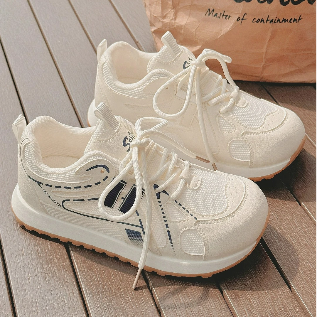 Moleubak德训小白鞋女款百搭配裙子2025新款夏秋透气运动休闲鞋