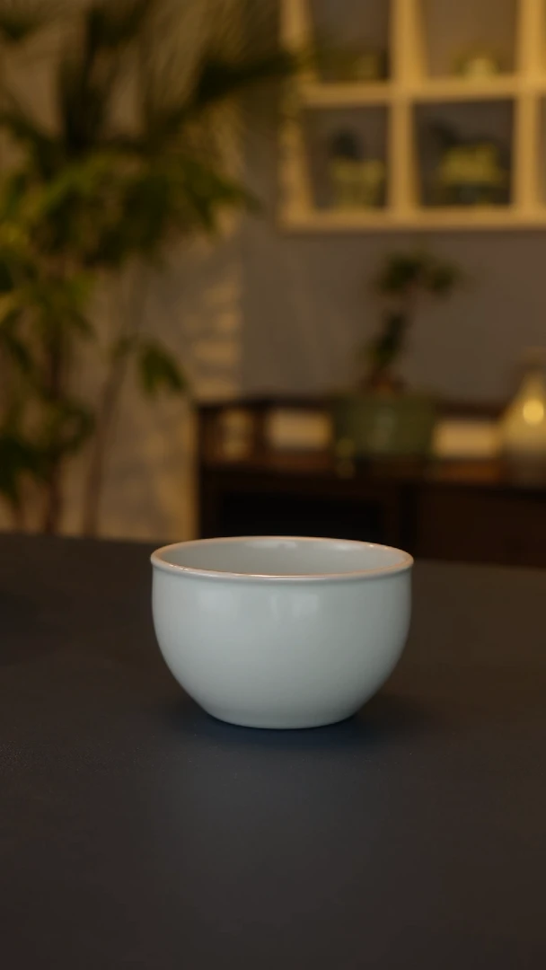 月白釉风水缸杯 一级无纹150CC