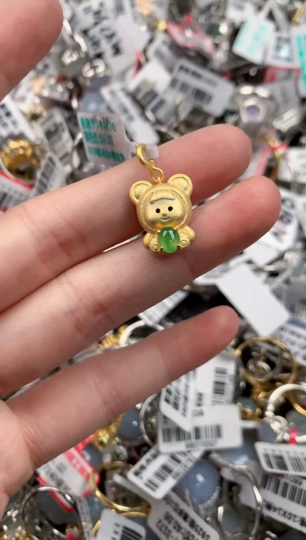 银S925镶嵌戒指翡翠777            6