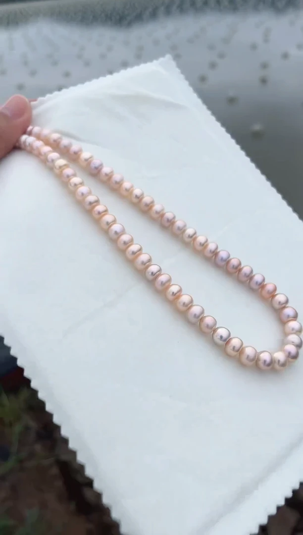 银S925镶嵌淡水珍珠项链绝美无核项链