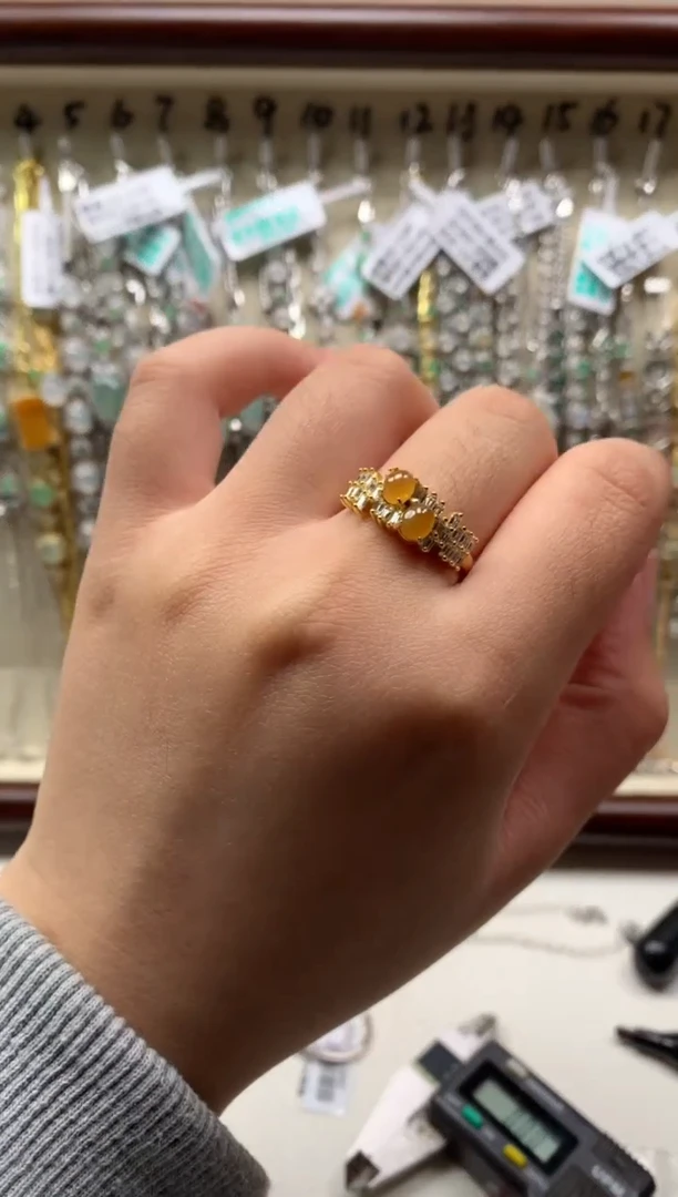 银S925镶嵌戒指翡翠1