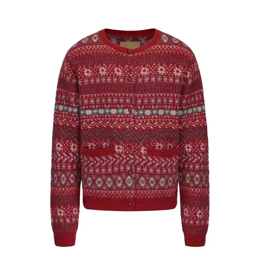 GARCON BY GARCON 设计师品牌费尔岛毛衣圆领秋冬提花复古时尚女