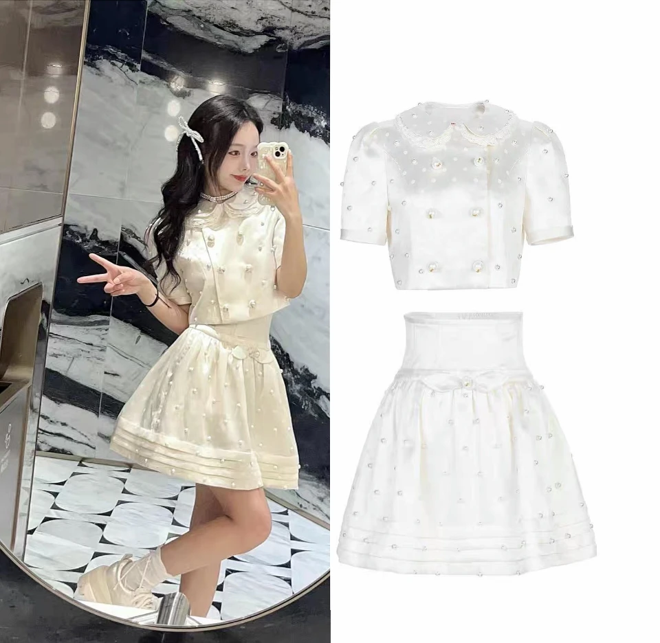 姐魅定制 《LFM珍珠千金》超级重工满珍珠娃娃领套装
