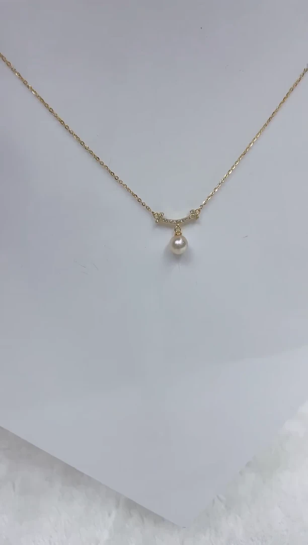 海水珍珠银S925镶嵌颈饰海水珍珠项链