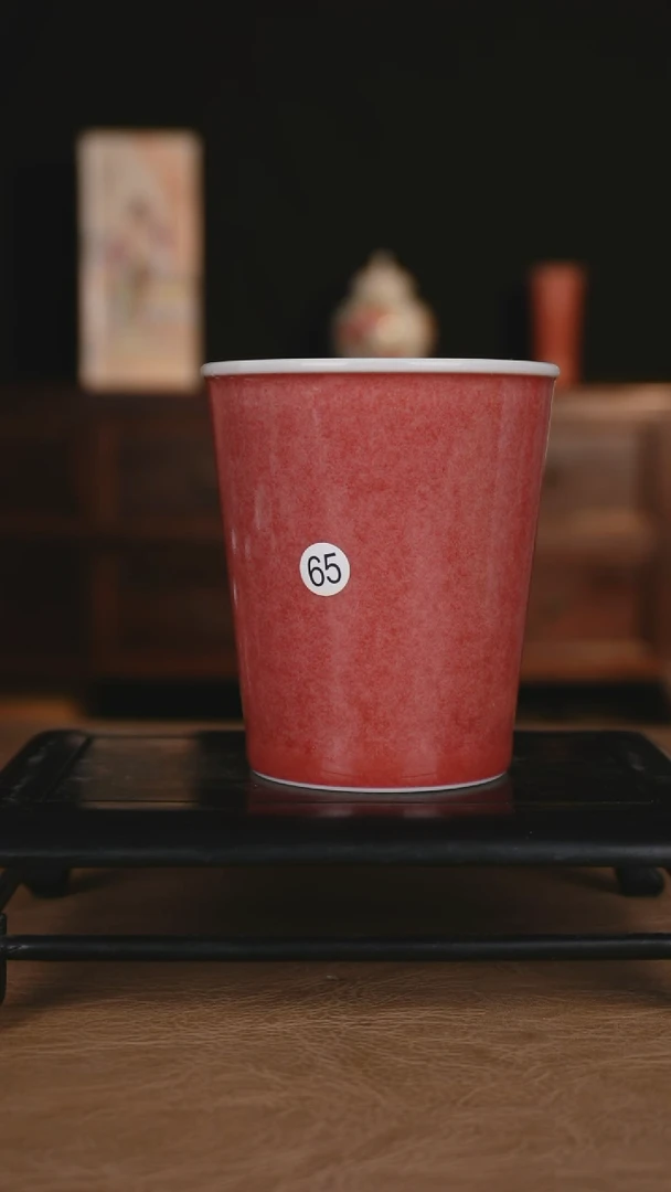 杯子豇豆红景德镇纯手工陶瓷