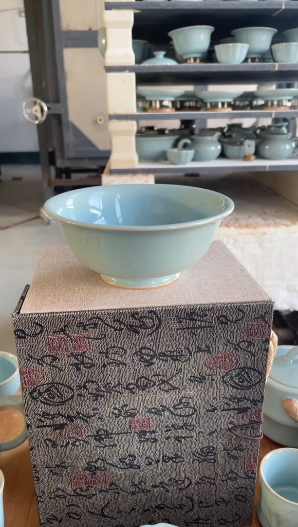 碗12CM 天青 微瑕 朱家汝窑款
