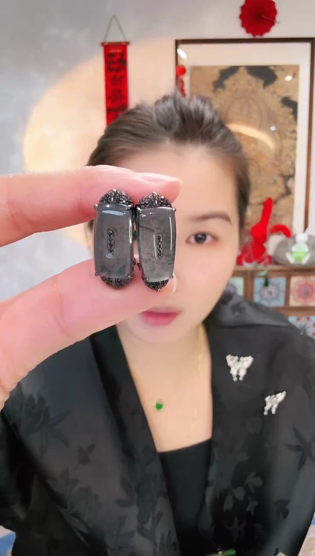 【闪购商品】翡翠耳饰银S925镶嵌耳饰