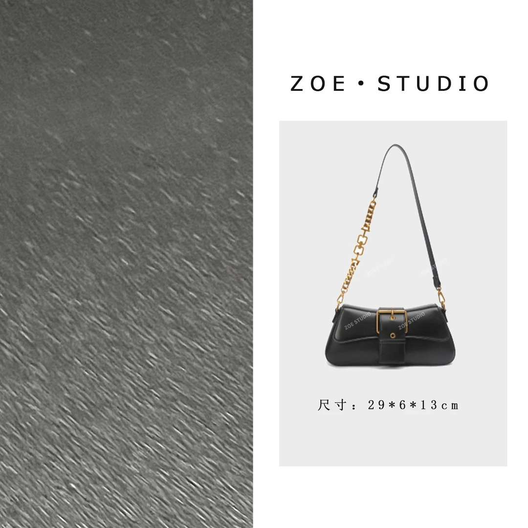 【佐伊甄选】SKL-7575-黑色轻奢女士潮流百搭单肩斜挎包经典