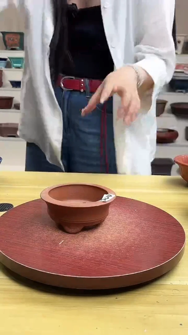 紫砂花盆浅草紫砂花盆微瑕