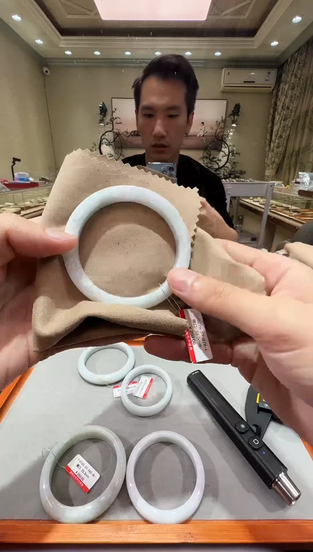 纯天然缅甸A货翡翠手镯58-59mm-纹裂-1-76号-福利镯