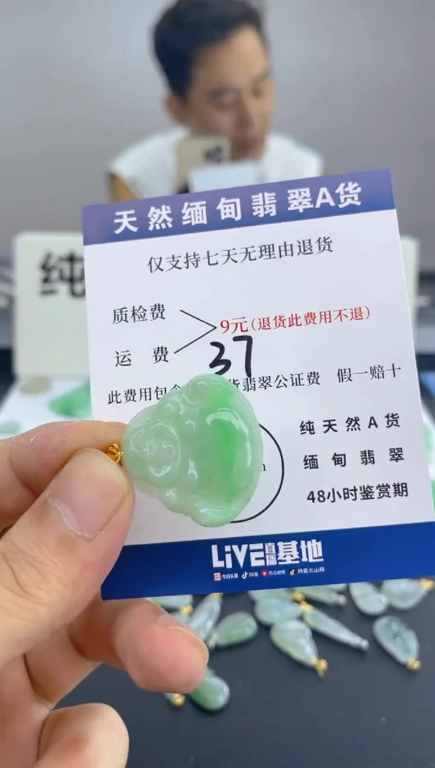 颈饰18K金镶嵌翡翠天然A货翡翠