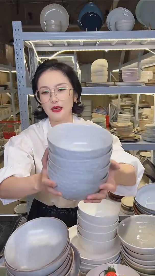 瓷109外贸尾货高温釉下彩陶瓷餐具默认微瑕