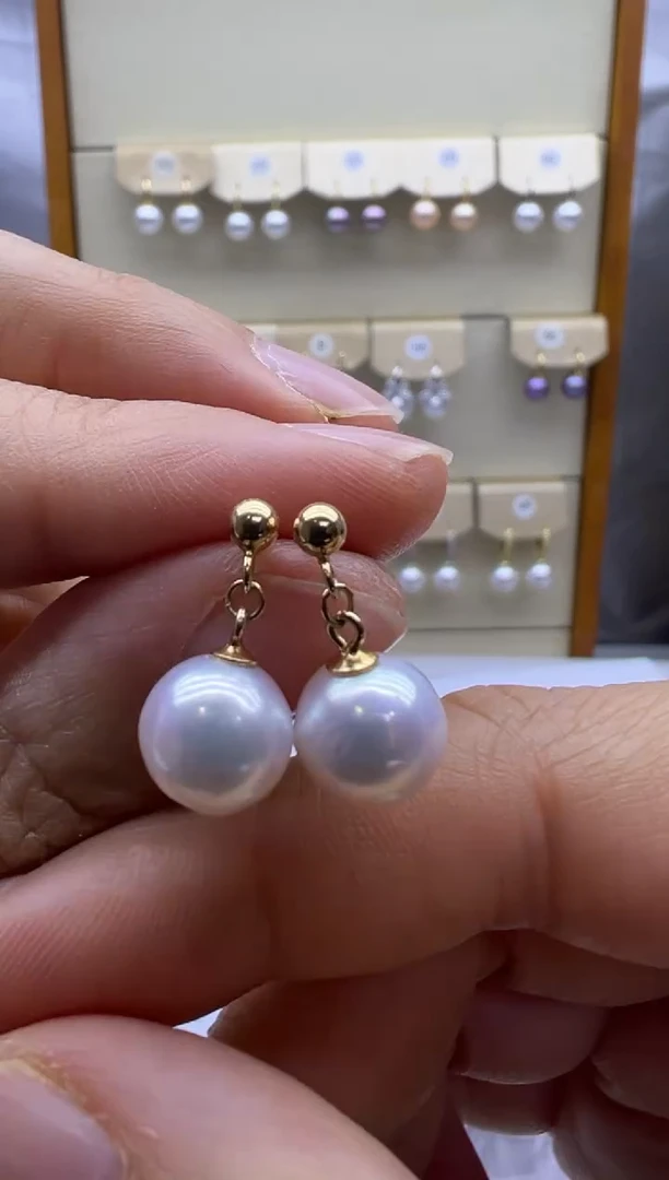 银S925镶嵌耳饰淡水珍珠孤