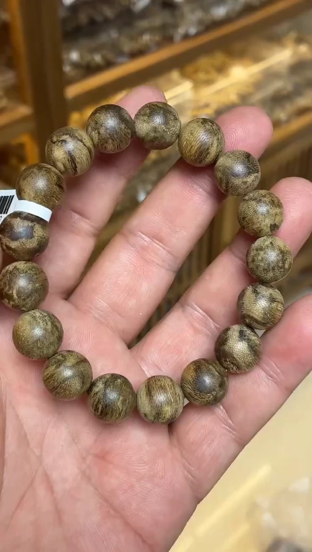 沉香手串 文莱圆珠单圈昆仑梅格1.3+多样性发其一