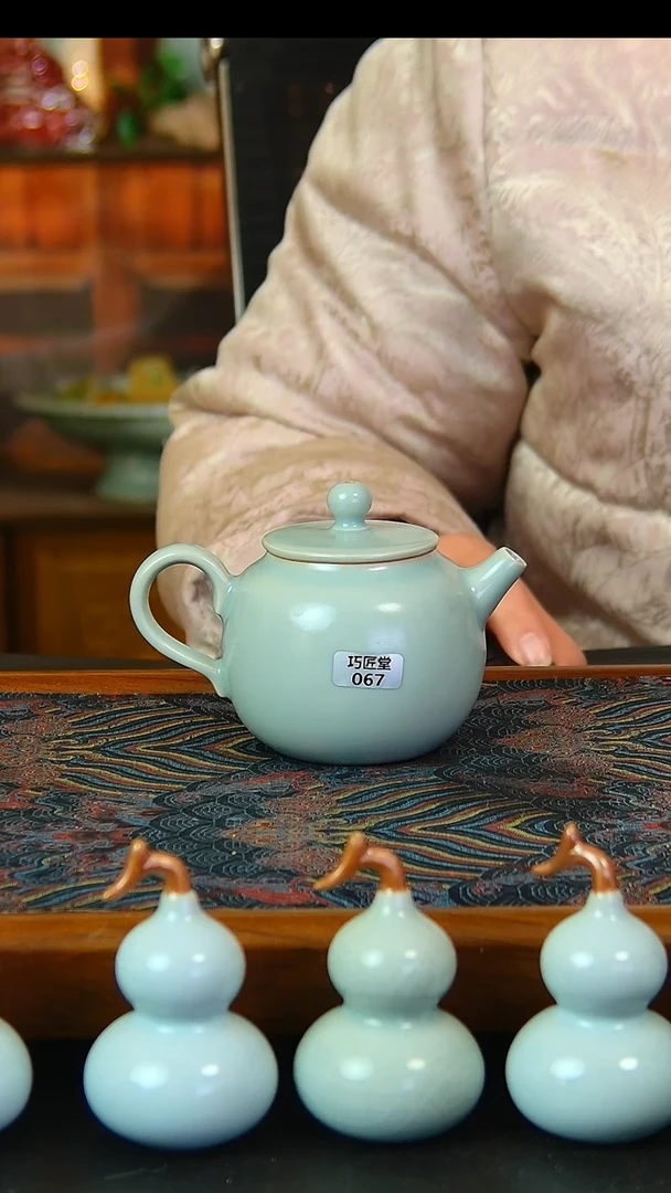 瓷片仿古八方杯微瑕