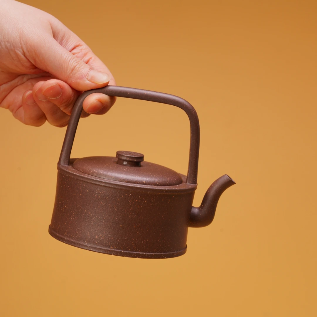 闲舍 夏磊 轩壁提梁170CC 纯手工 手制 紫砂壶 茶壶