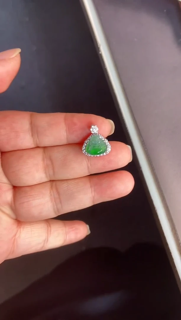 吊坠(不含链)银S925镶嵌翡翠1