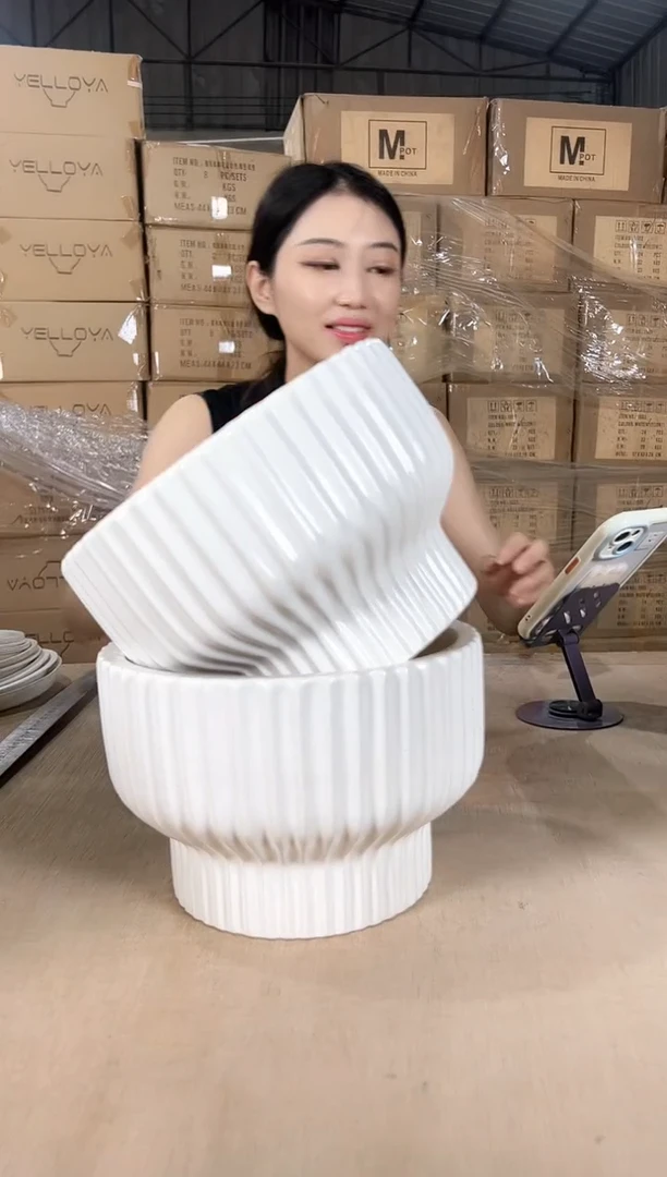 2火锅条纹白色中号20x14