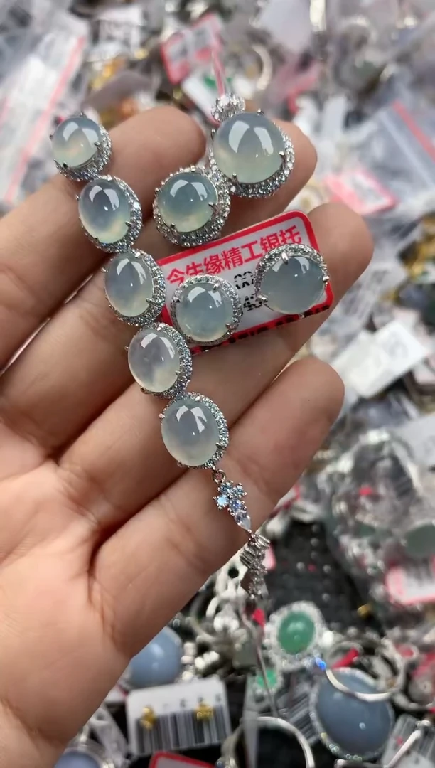 银S925镶嵌戒指翡翠141414----3