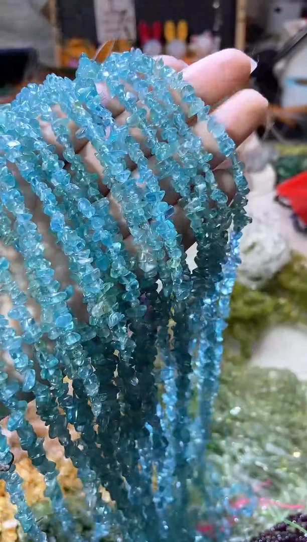 水晶珠宝半成品未镶嵌小蓝磷灰