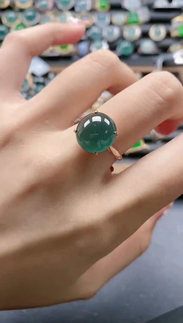 【闪购商品】翡翠戒指银S925镶嵌51511