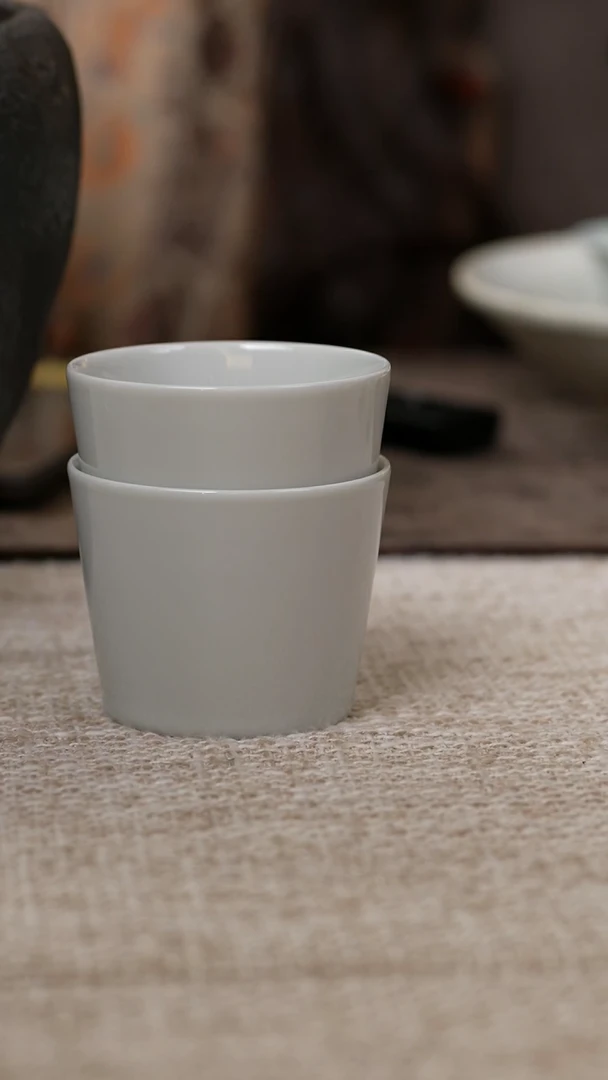 【闪购商品】/S07白釉直口杯 2个一组