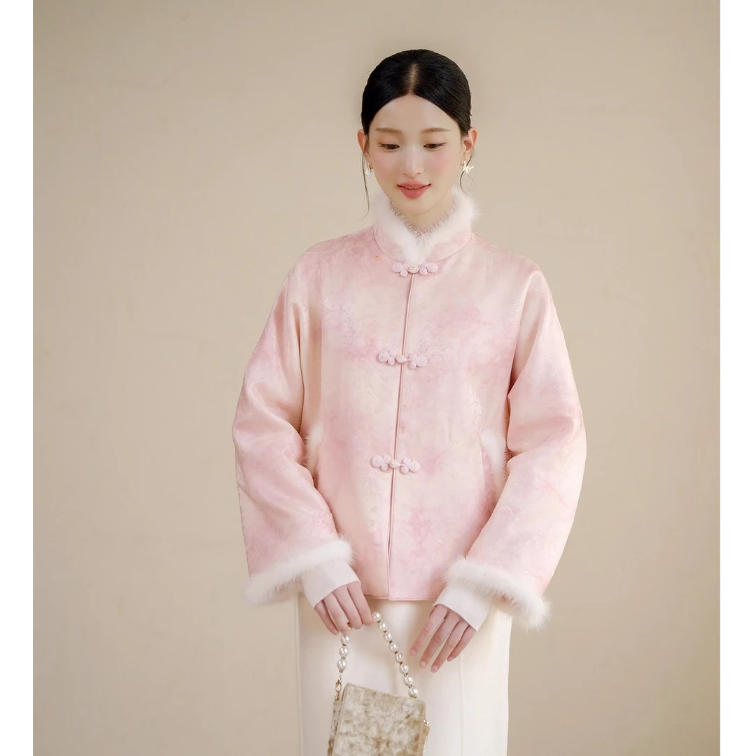 山有色 絮暖 秋冬原创新中式年轻日常设计师复古穿搭外套8312