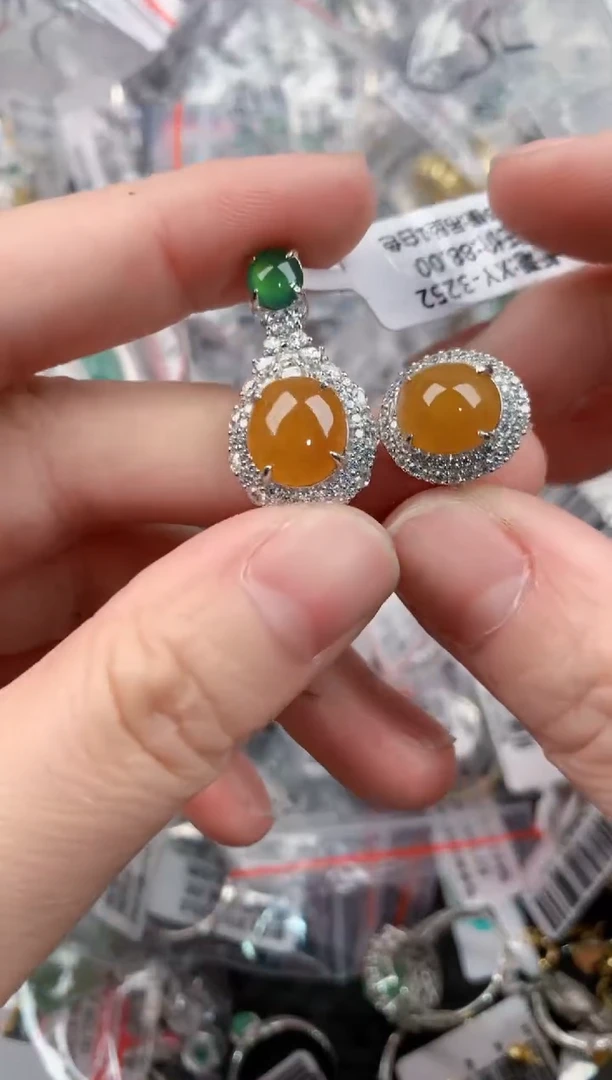 银S925镶嵌戒指翡翠999           7