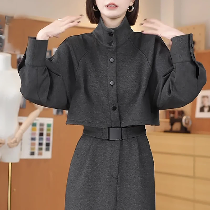 灰色高级感长袖卫衣女秋季2025新款大码胖mm休闲百搭显瘦减龄上衣