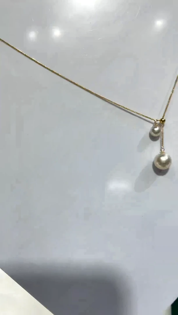 海水珍珠18K金镶嵌颈饰8-9   5-6