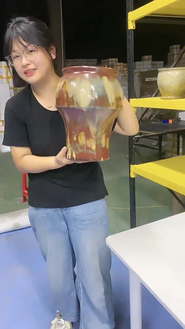 宜兴紫砂粗陶花盆
