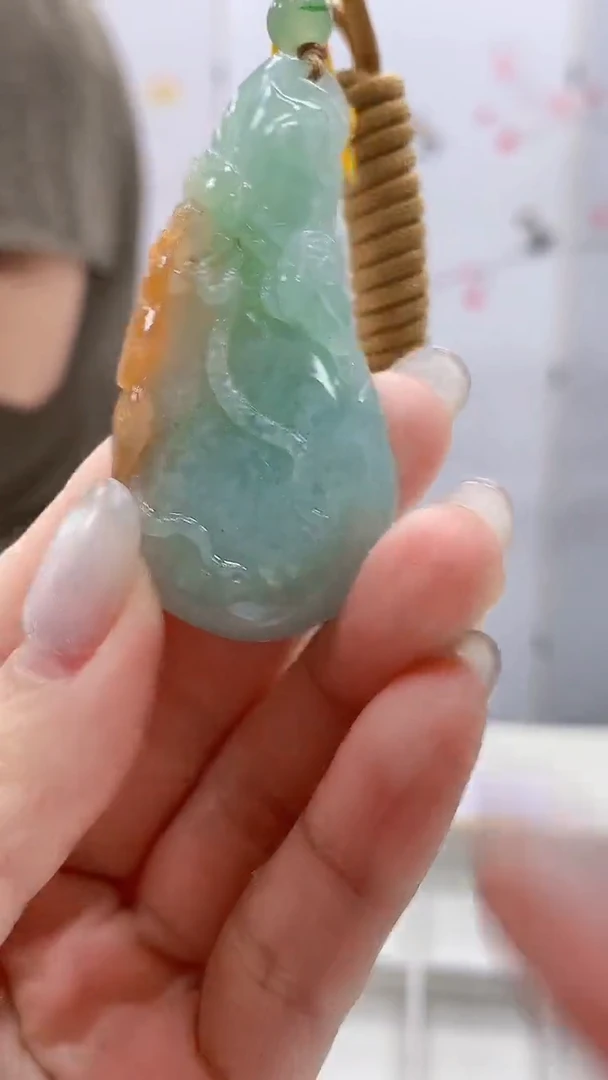 定制翡翠未镶嵌4812lr-毛货挂件197