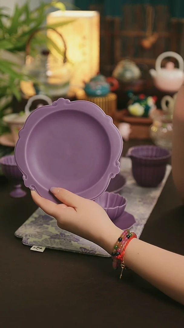 陶瓷茶具绝绝紫欧式壶承
