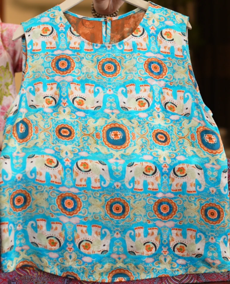 多彩旅行家<<非遗美学>>11871新中式印花无袖百搭背心