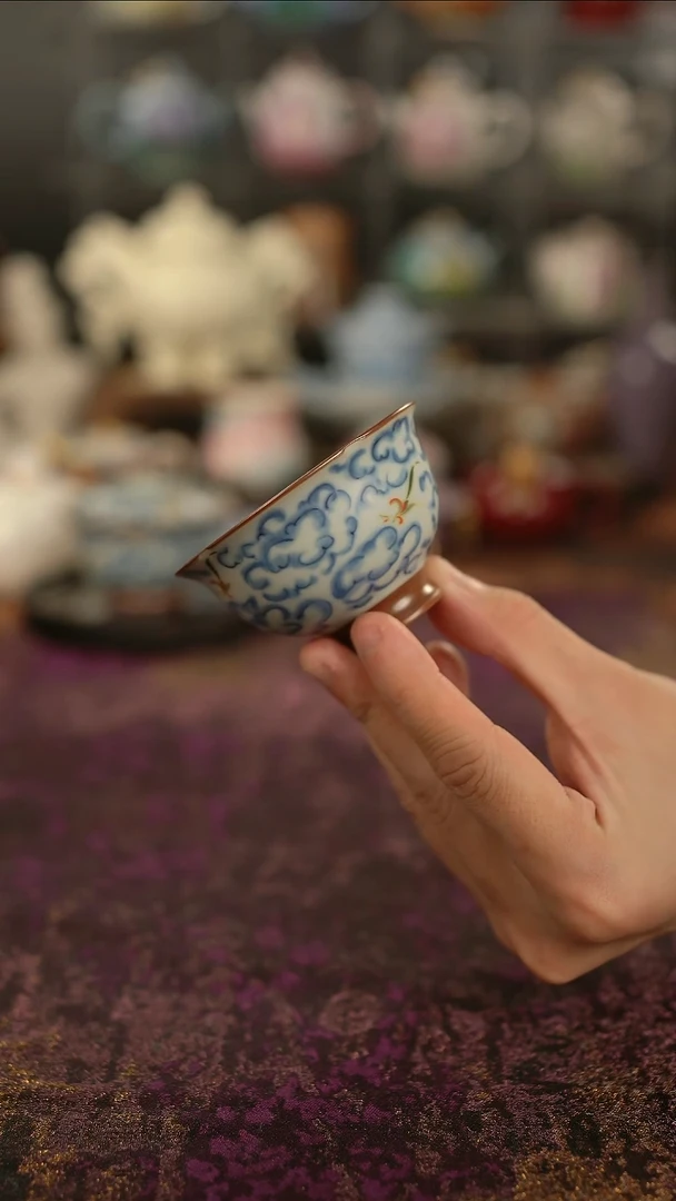 摩吉陶陶闪拍链接 祥云手绘 杯