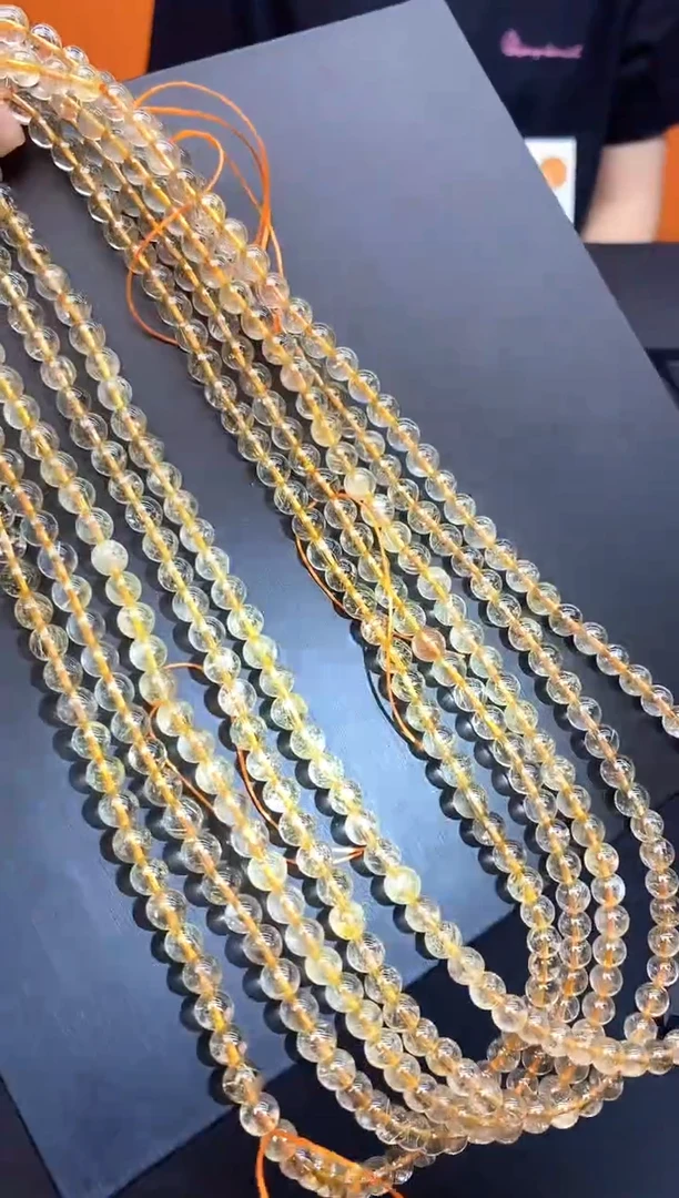 水晶手串未镶嵌A3金发多圈